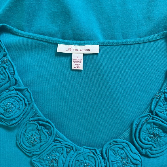 JM COLLECTION GREEN SWEATER SIZE LARGE - Picture 5 of 9